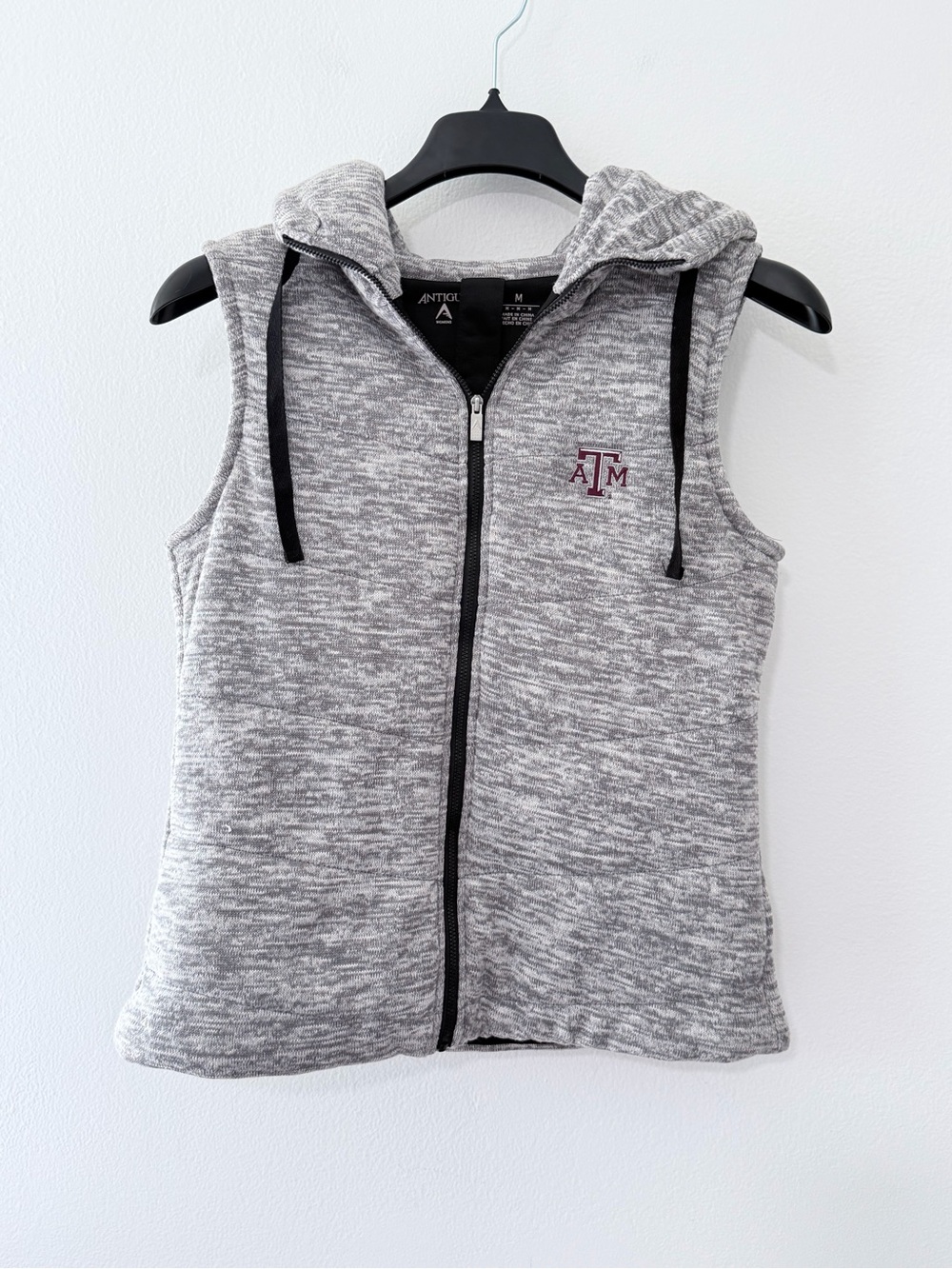 Antigua Texas A&M Aggies Women’s Hooded Full Zip Vest Gray Medium